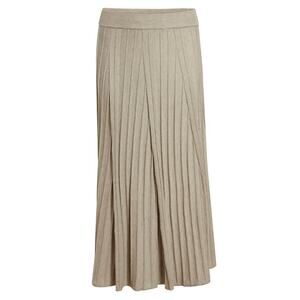 GILLI Women's Pleated Midi Skirt Size L In Oatmeal